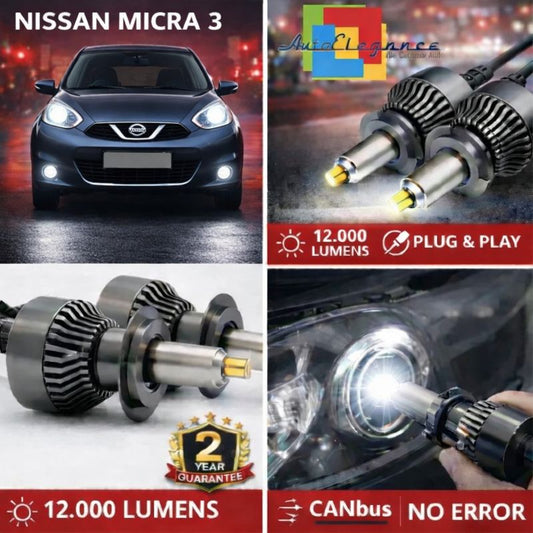 KIT LED per NISSAN MICRA 3  ANABAGLIANTI H7 CANBUS Bianco 6500K 360 gradi