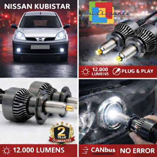 KIT LED per NISSAN KUBISTAR ANABAGLIANTI H7 CANBUS Bianco 6500K 360 gradi