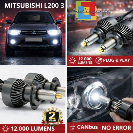 KIT LED per MITSUBISHI L200 3 ANABAGLIANTI H7 CANBUS Bianco 6500K 360 gradi