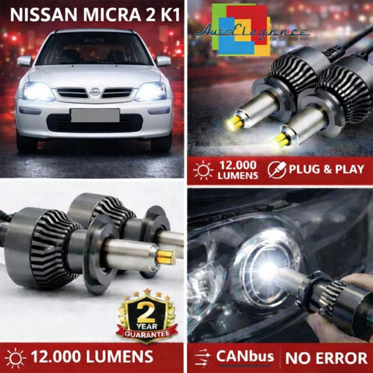 KIT LED per NISSAN MICRA 2 K11 ANABAGLIANTI H7 CANBUS Bianco 6500K 360 gradi
