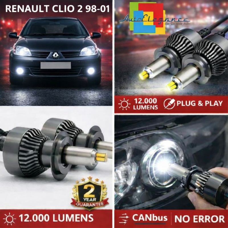 KIT LED per RENAULT CLIO 2 98-01 ANABAGLIANTI H7 CANBUS Bianco 6500K 360 gradi