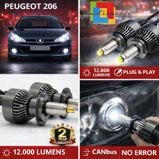KIT LED per PEUGEOT 206 ANABAGLIANTI H7 CANBUS Bianco 6500K 360 gradi