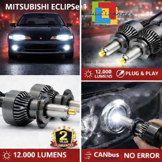 KIT LED per MITSUBISHI ECLIPSE 1 ANABAGLIANTI H7 CANBUS Bianco 6500K 360 gradi
