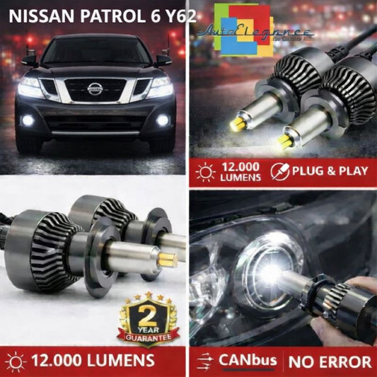 KIT LED per NISSAN PATROL 6 Y62 ANABAGLIANTI H7 CANBUS Bianco 6500K 360 gradi