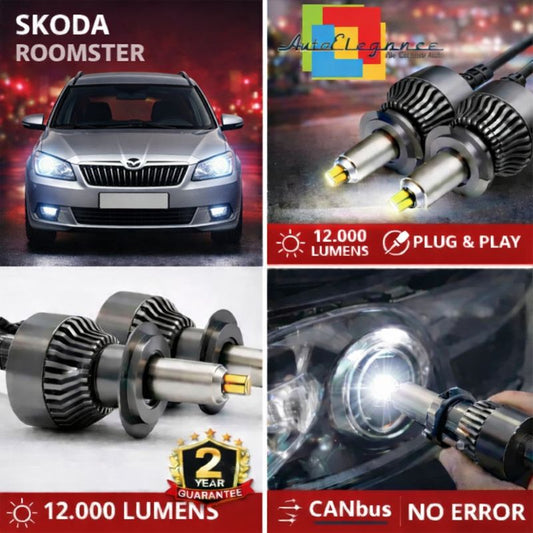 KIT LED per Skoda Roomster ANABAGLIANTI H7 CANBUS Bianco 6500K 360 gradi