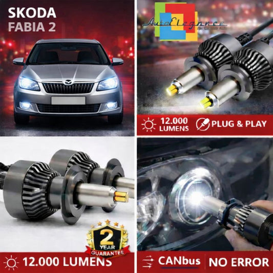 KIT LED per Skoda Fabia 2 ANABAGLIANTI H7 CANBUS Bianco 6500K 360 gradi