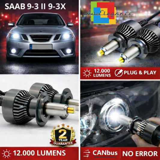 KIT LED per Saab 9-3 II 9-3X ANABAGLIANTI H7 CANBUS Bianco 6500K 360 gradi