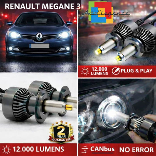 KIT LED per TRenault MEGANE 3 ANABAGLIANTI H7 CANBUS Bianco 6500K 360 gradi