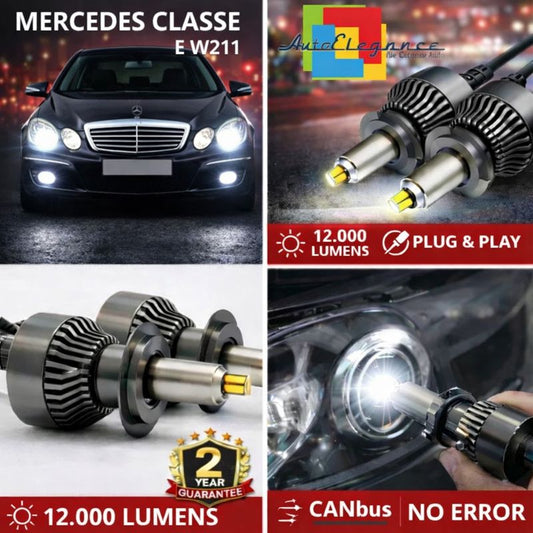 KIT LED per Mercedes Classe E W211 ANABAGLIANTI H7 CANBUS Bianco 6500K 360 gradi