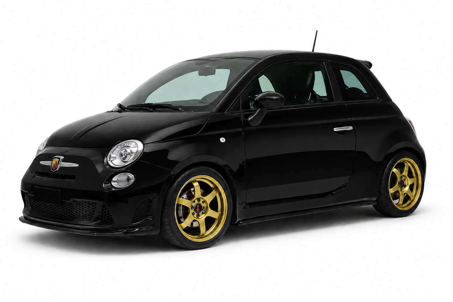 💫Sotto Minigonne adatto per fiat 500 Nero Lucido💫