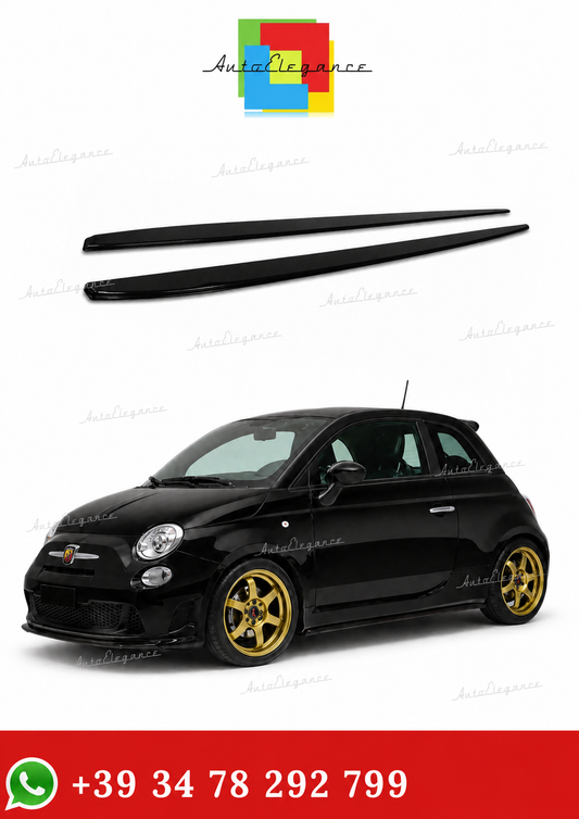 💫Sotto Minigonne adatto per fiat 500 Nero Lucido💫