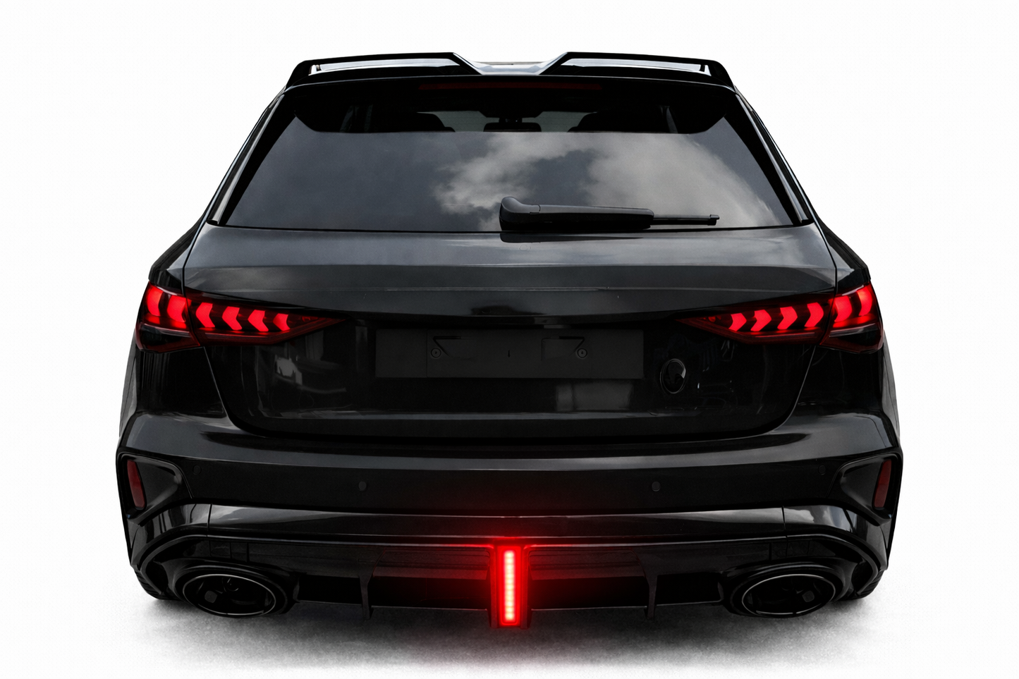 💫DIFFUSORE CON LED PER Audi A3 Sline  RS3 2025+ NERO LUCIDO💫