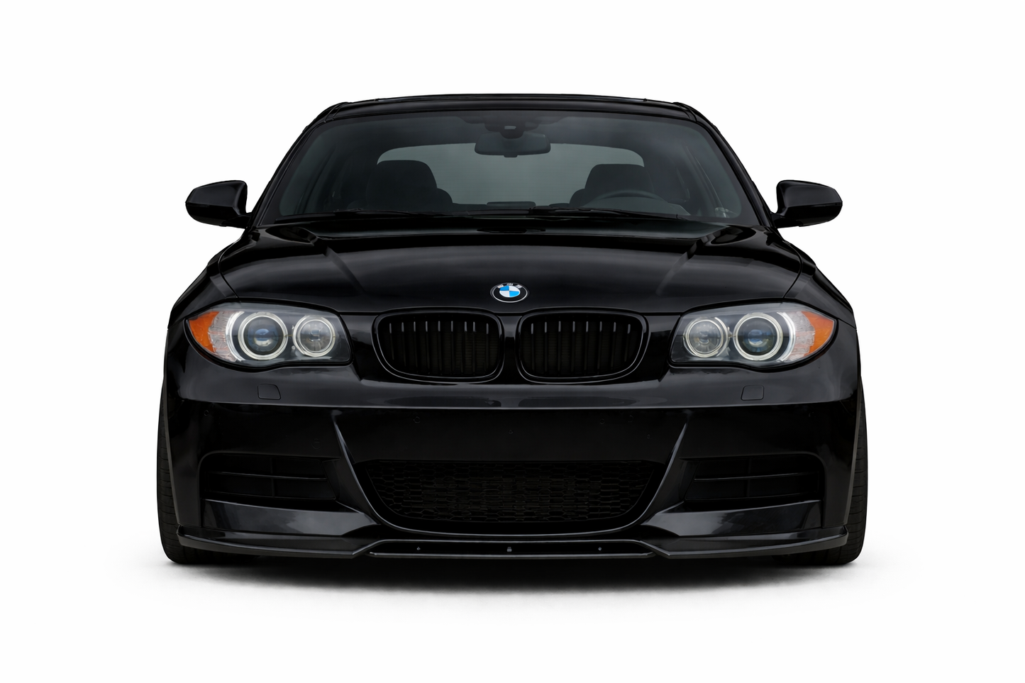 💫Splitter Anteriore Nero Lucido in ABS per BMW Serie 1 E82 E88 M-Pack💫