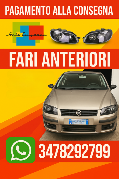 ⭐🔥1838🔥FARI ANTERIORI ADATO PER FIAT PUNTO 2003-2005 NERI🔥⭐