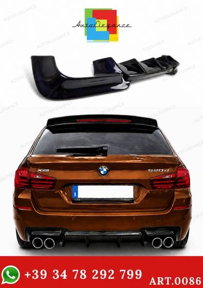 💫ART. 0086 Diffusore Posteriore Nero Lucido per  BMW Serie 5 F10 F11💫