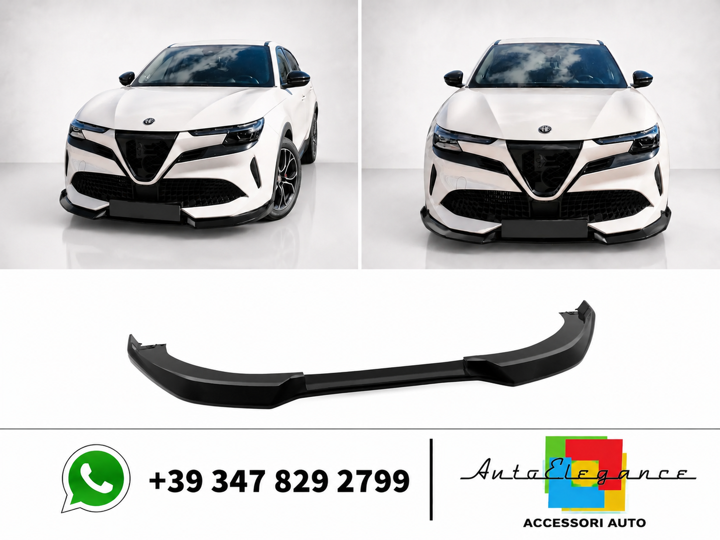 💕Splitter ANTERIORE Alfa Romeo Junior Nero lucido💕