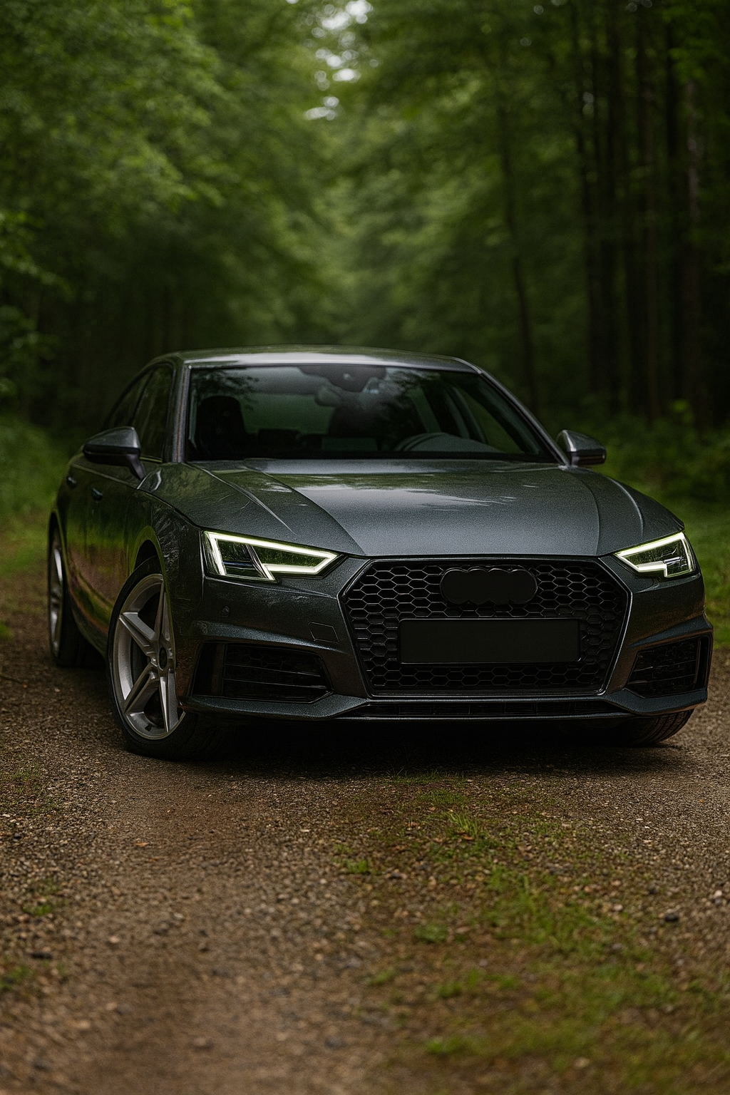 😍ART.5722 GRIGLIA SPORTIVA NERA LUCIDA PDC ADATTO PER AUDI A4 B9 15-19😍