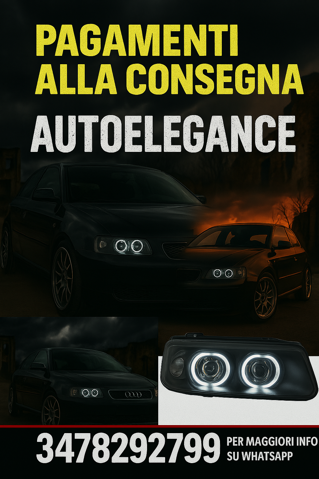 🔥SET FARI ANTERIORE  ADATTO PER AUDI A3 1996-2000 H1+H1 per faro LWR🔥