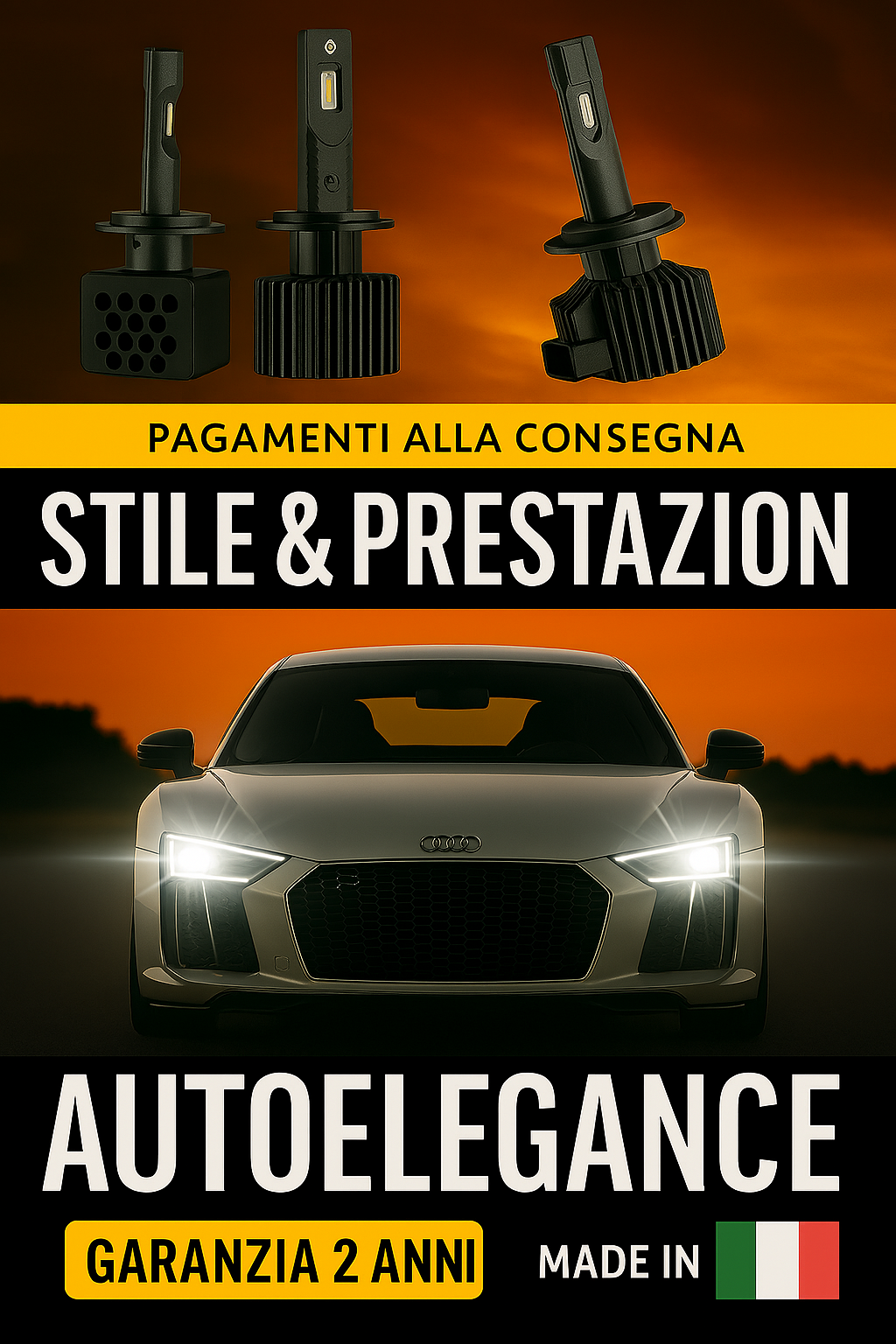 ⭐LAMPADE ANABBAGLIANTI D1S KIT LED 6000K ADATTO PER AUDI R8⭐