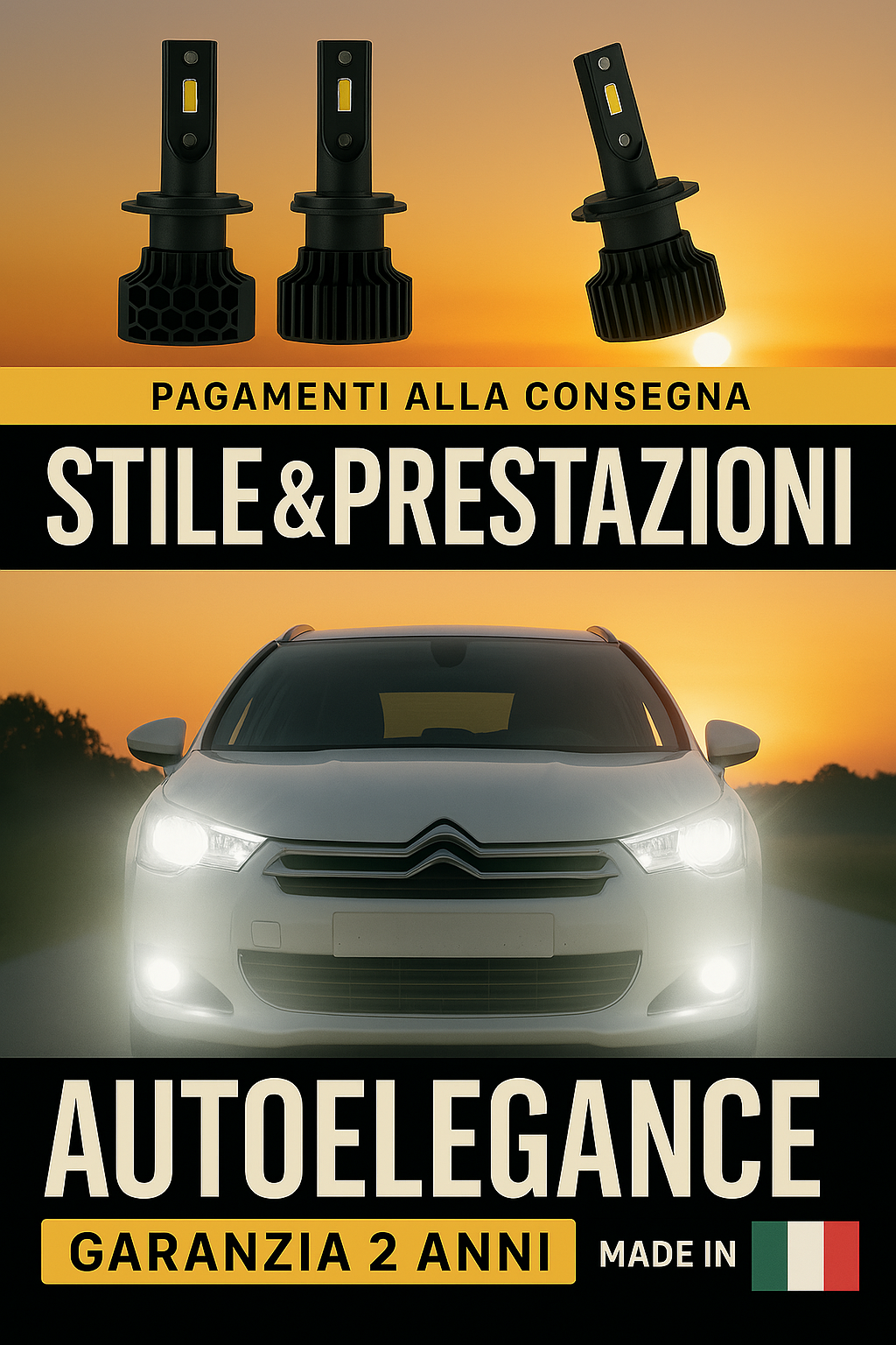 ❤️ KIT LED D1S 6000K BIANCO GHIACCIO ANABBAGLIANTI PER CITREON DS4 ❤️
