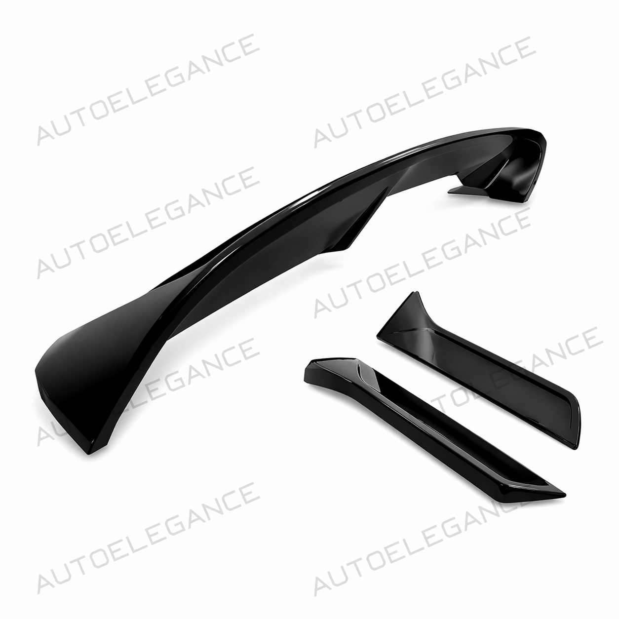 💕ART.9552 SPOILER+DEFLETTORI LATERALI 3PZ SEAT LEON MK3 NERO LUCIDO 💕