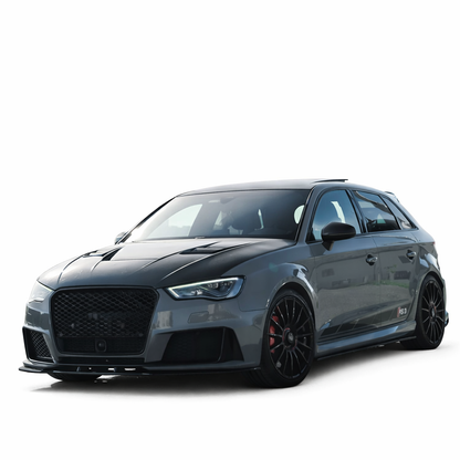 💕ART.1619  SPLITTER AUDI A3 8V 2012-2016 RS3 LOOK  NERO LUCIDO💕