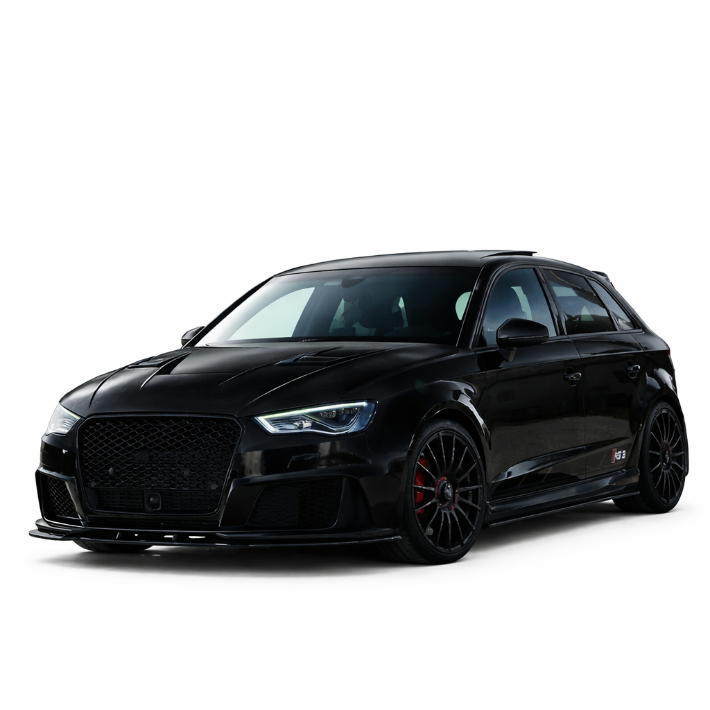 💕ART.1619  SPLITTER AUDI A3 8V 2012-2016 RS3 LOOK  NERO LUCIDO💕