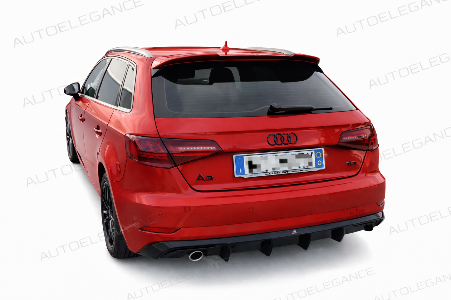 💕ART.0072 SPOILER AUDI A3 8V 5D SPORTBACK 12-20 LOOK RS3 NERO LUCIDO 💕