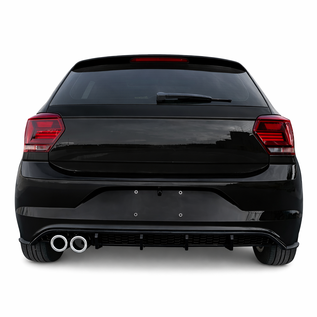 💕ART.9244 DIFFUSORE POLO AW1 18-24 LOOK GTI NERO LUCIDO CON TERMINALI CROMATI💕