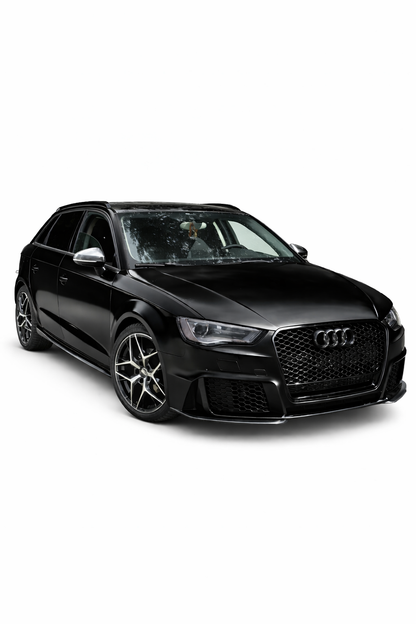 💕ART. 0812 PARAURTI ANTERIORE AUDI A3 8V 2012-2016 LOOK RS3 + GRIGLIA QUATTRO💕
