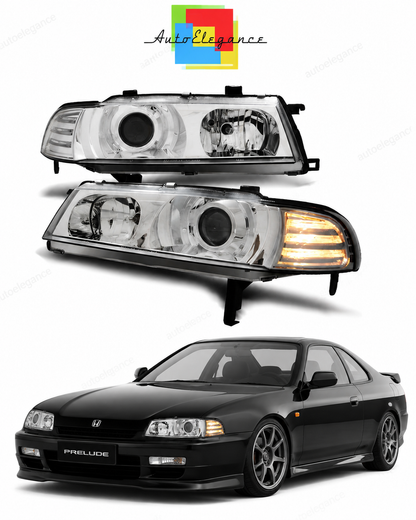 💕 Fari Anteriori Adatto per Honda Prelude 92-97 Angel Eyes Cromati 💕