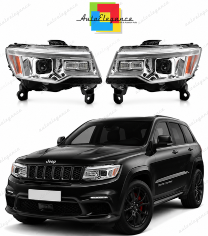 💕 Fari Anteriori Adatto per Jeep Grand Cherokee WK2 14-21 LED Tube Cromati 💕