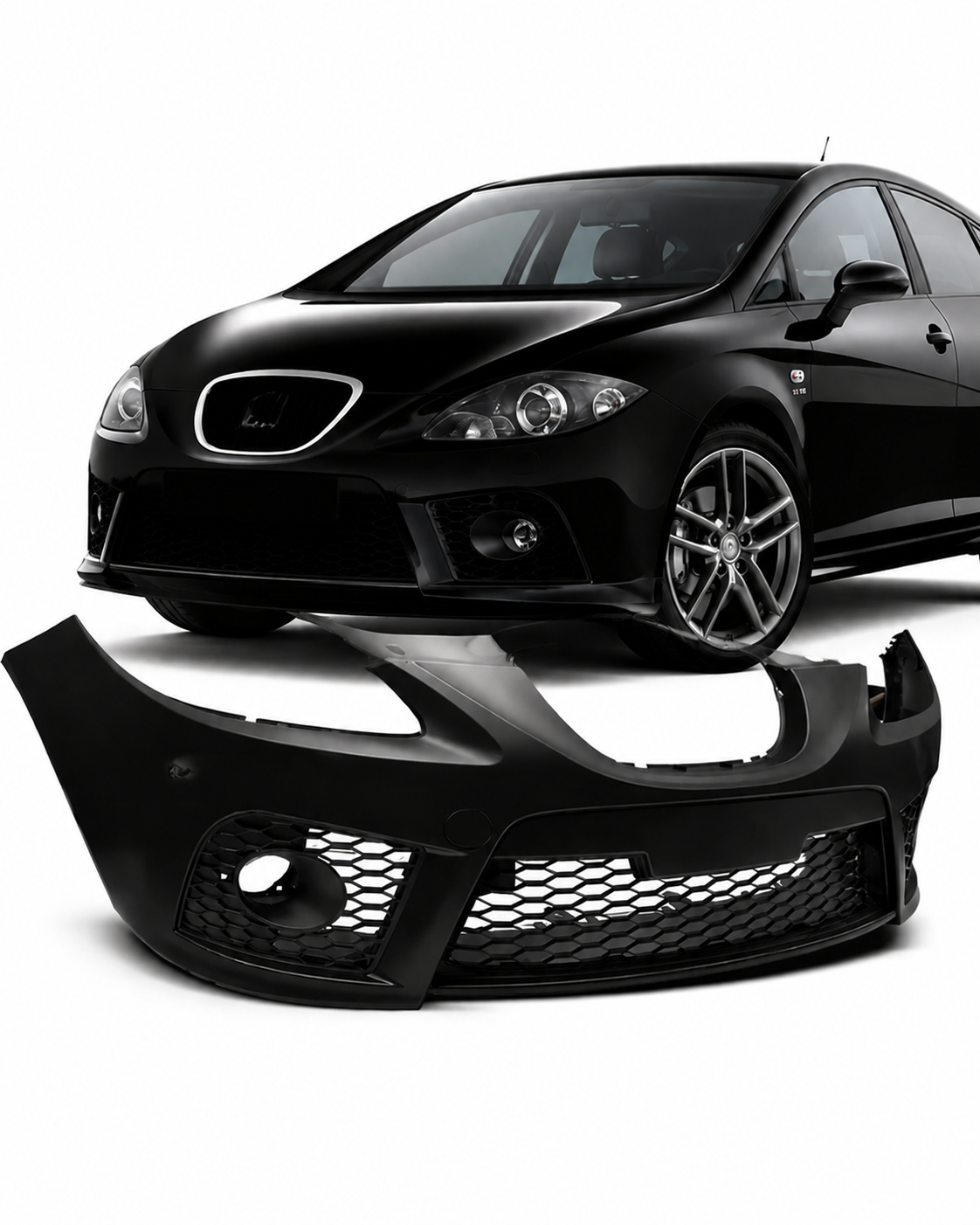 💕 Paraurti Anteriore Adatto per Seat Leon 05-09 Sport Look Griglia 💕