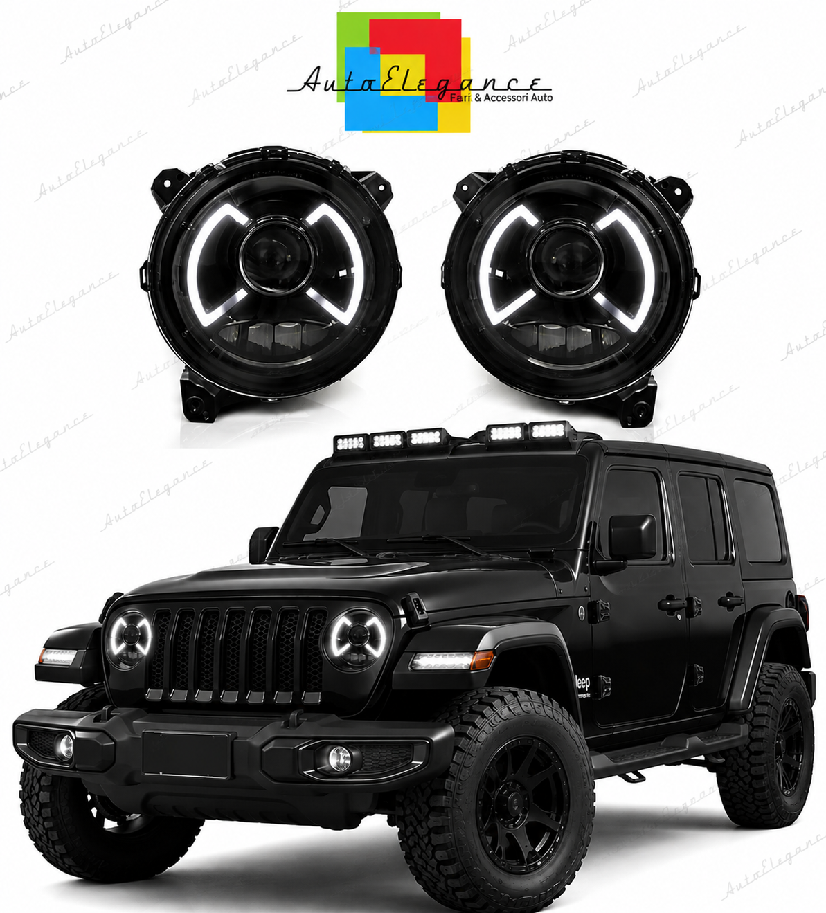 💕 Fari Anteriori Adatto per Jeep Wrangler JL 18-23 Full LED DRL 💕