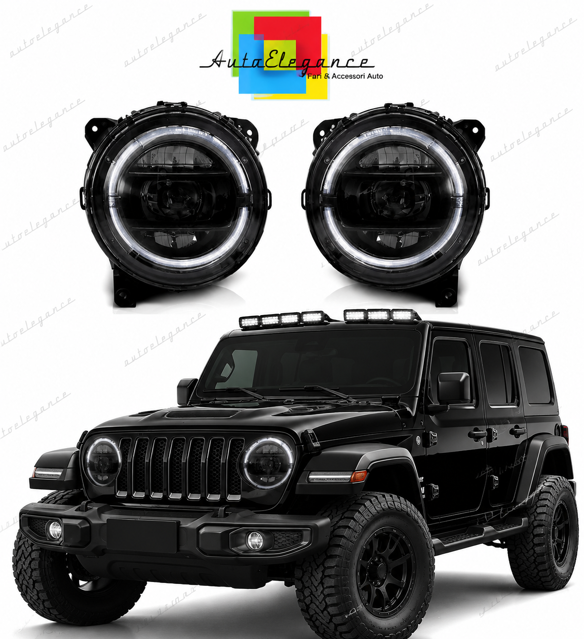 💕 Fari Anteriori Adatto per Jeep Wrangler JL 18-23 Full LED DRL 💕