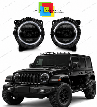 💕 Fari Anteriori Adatto per Jeep Wrangler JL 18-23 Full LED DRL 💕