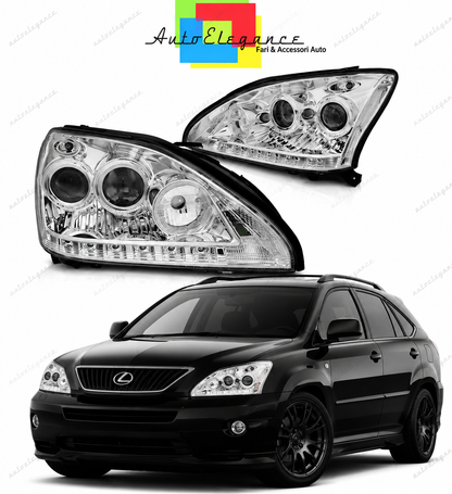 💕 Fari Anteriori Adatto per Lexus RX 330 350 03-08 LED Tube Cromati 💕