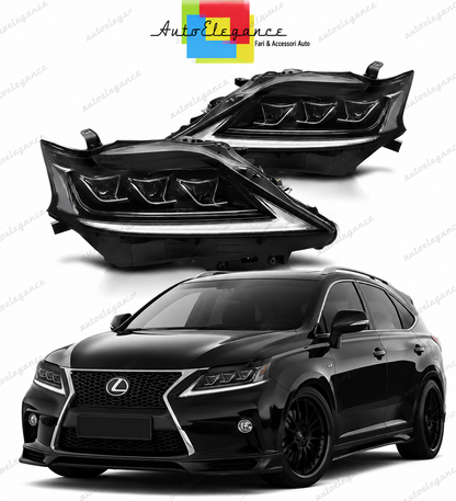💕 Fari Anteriori Adatto per Lexus RX III 12-15 Full LED DRL Neri 💕