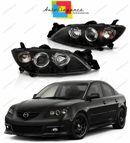 💕 Fari Anteriori Xenon Adatto per Mazda 3 03-09 Berlina Neri D1S 💕