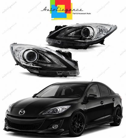 💕 Fari Anteriori Adatto per Mazda 3 09-13 MPS Look Neri HB3 💕