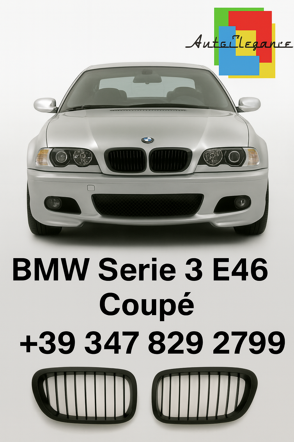 ⭐Griglia Sportiva – BMW Serie 3 E46 Coupé / Cabriolet LCI (03/2003–2007)⭐
