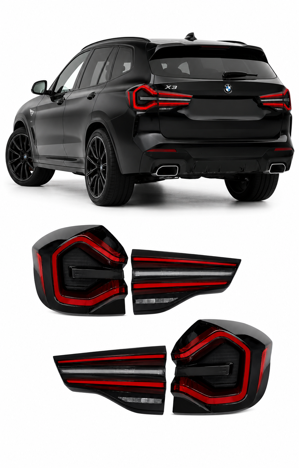 💕 Fanali Posteriori Adatti per BMW X3 G01 17-20 LED Look LCI 💕