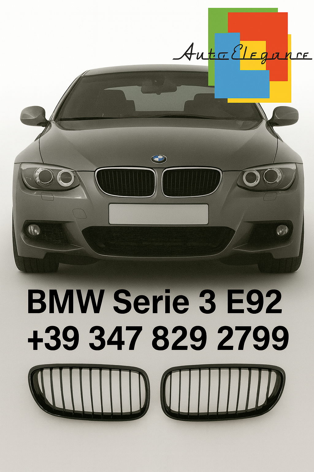 ⭐Griglia Sportiva – BMW Serie 3 E92 / E93 (2006–2010) – Nero Lucido⭐