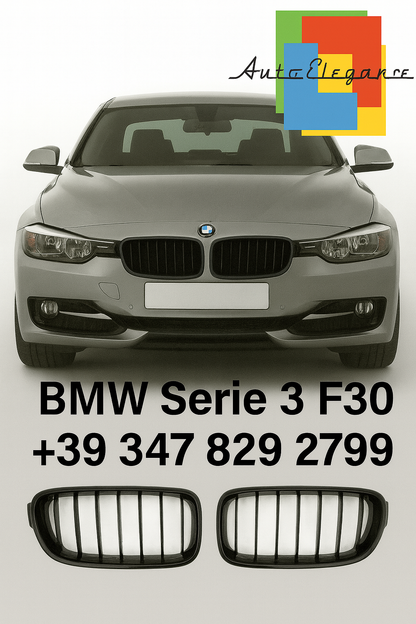 ⭐Griglia Sportiva – BMW Serie 3 F30 / F31 (Nero Lucido, Lamelle Singole)⭐