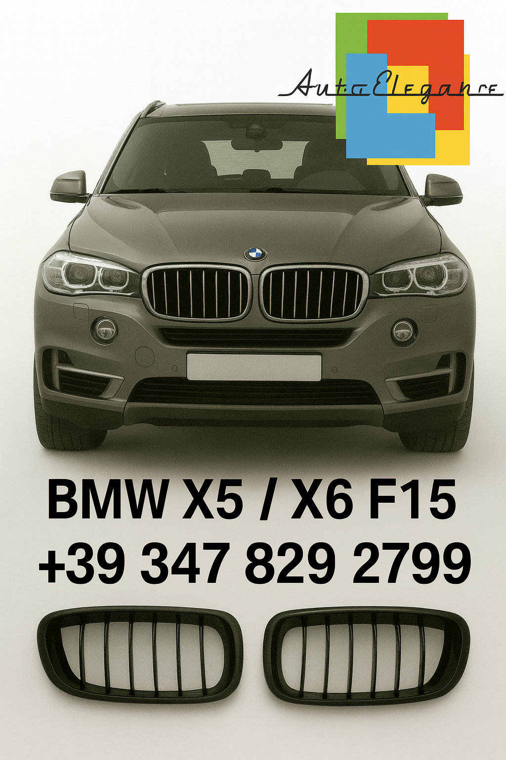 ⭐Griglia Sportiva – BMW X5 F15 / X6 F16 (Nero Lucido, Lamella Singola)⭐