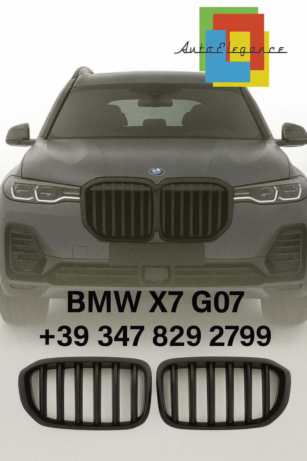 💫Griglia Sportiva – BMW X7 G07 LCI (Doppia Lamella, Nero Lucido)💫