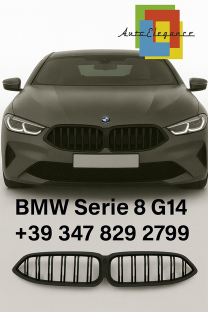 💫Griglia Sportiva – BMW Serie 8 G14 / G15 / G16 LCI, Nero Opaco, 💫