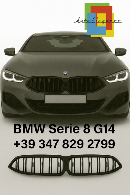 💫Griglia Sportiva – BMW Serie 8 G14 / G15 / G16 (LCI, Nero Lucido💫