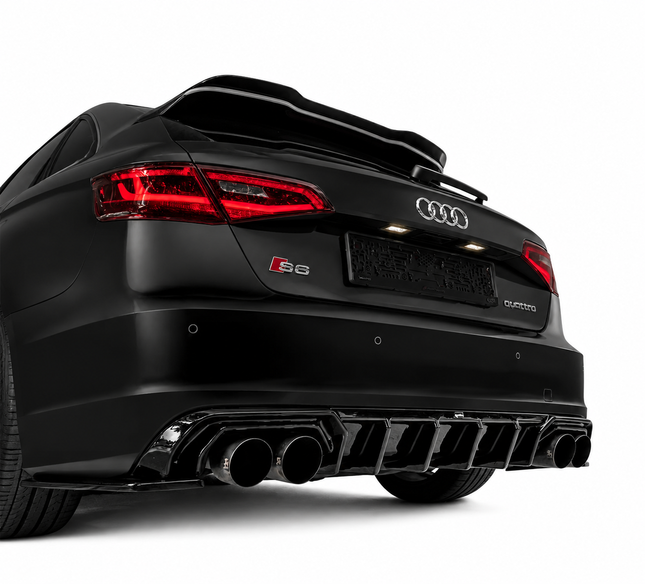 💕ART.2150 DIFFUSORE ADATTTO PER AUDI A3 8V 2012-2016 SLINE S3 NERO LUCIDO 2+2💕