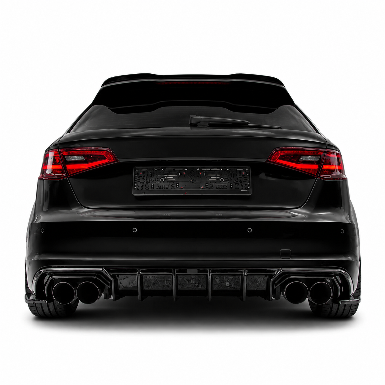 💕ART.2150 DIFFUSORE ADATTTO PER AUDI A3 8V 2012-2016 SLINE S3 NERO LUCIDO 2+2💕